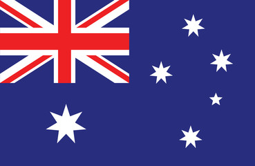 National flag of Australia with the Union Jack and white stars on a blue background