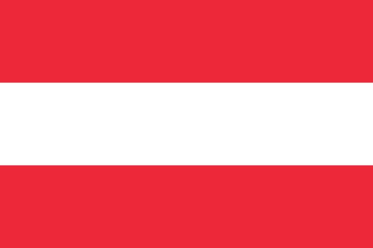 National flag of Austria with red and white horizontal stripes