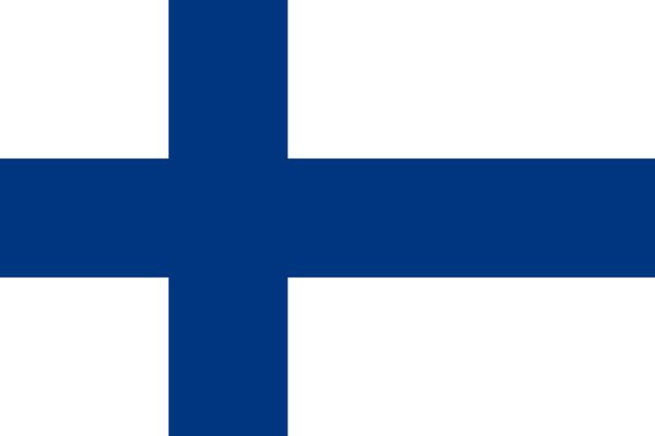National flag of Finland with a blue Nordic cross on a white background