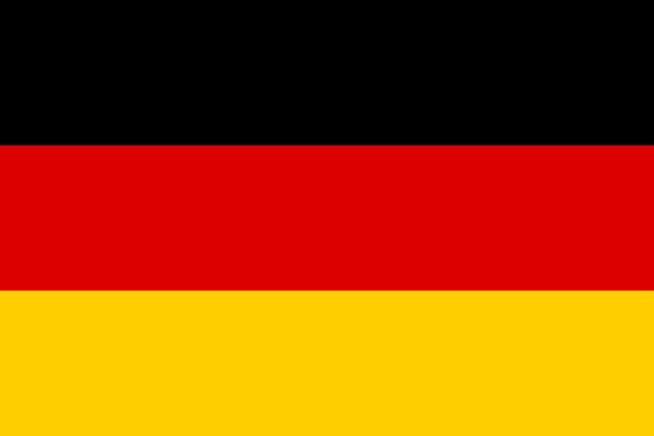 National flag of Germany with horizontal black, red, and gold stripes