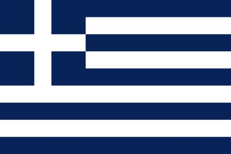 National flag of Greece with blue and white stripes and a white cross