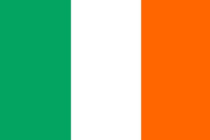 National flag of Ireland with vertical green, white, and orange stripes
