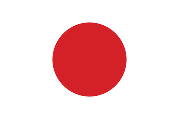 National flag of Japan with a red circle centered on a white background