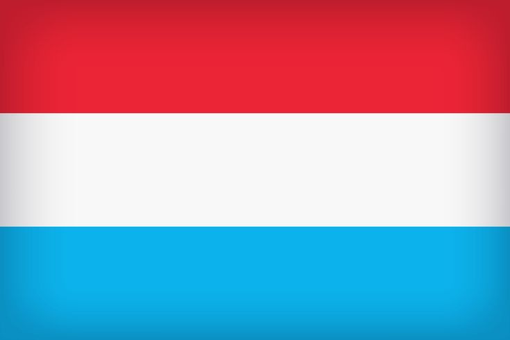 National flag of Luxembourg with horizontal red, white, and light blue stripes