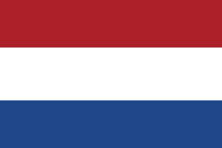 National flag of the Netherlands with horizontal red, white, and blue stripes