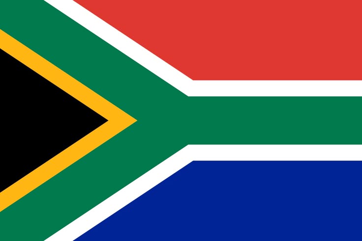National flag of South Africa with multicolored Y-shaped design