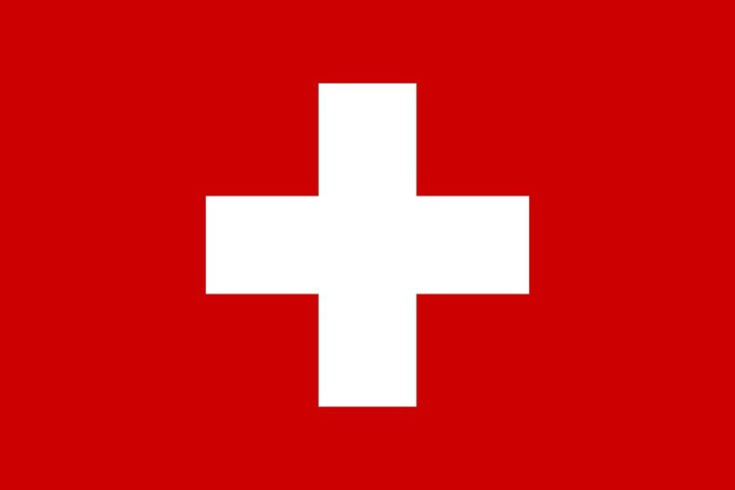 National flag of Switzerland with a white cross on a red background